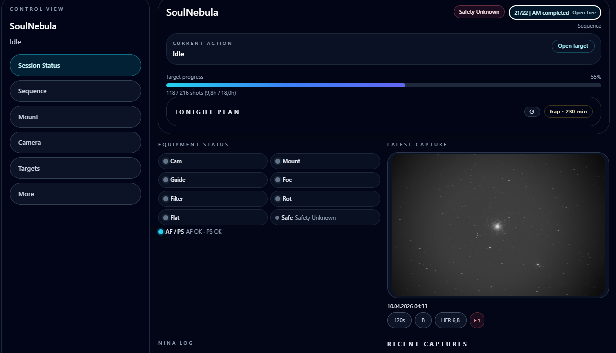 Modern view - Session Status