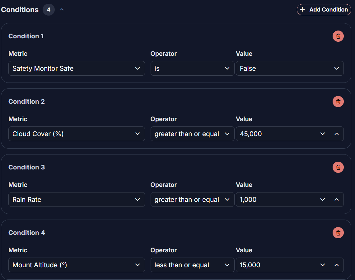 Runtime safety conditions