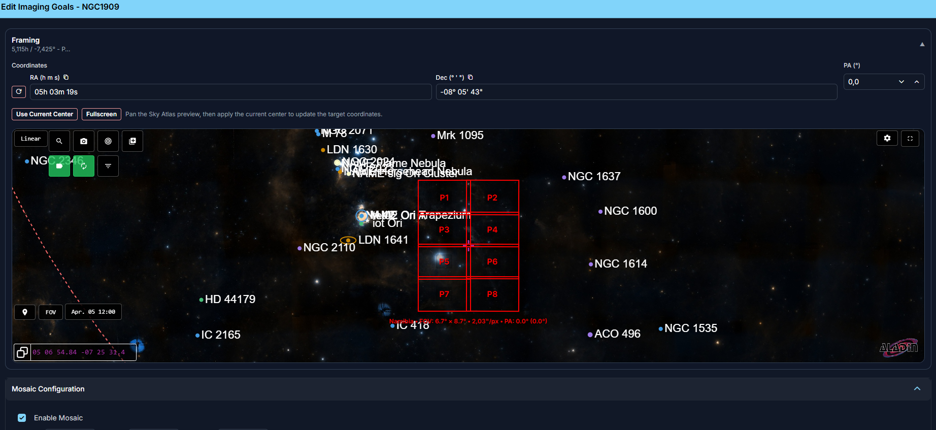 Adjust framing via SkyAtlas